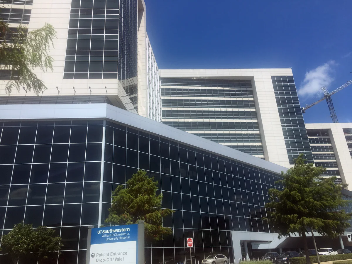 Exterior of William P. Clements Jr. University Hospital in Dallas.