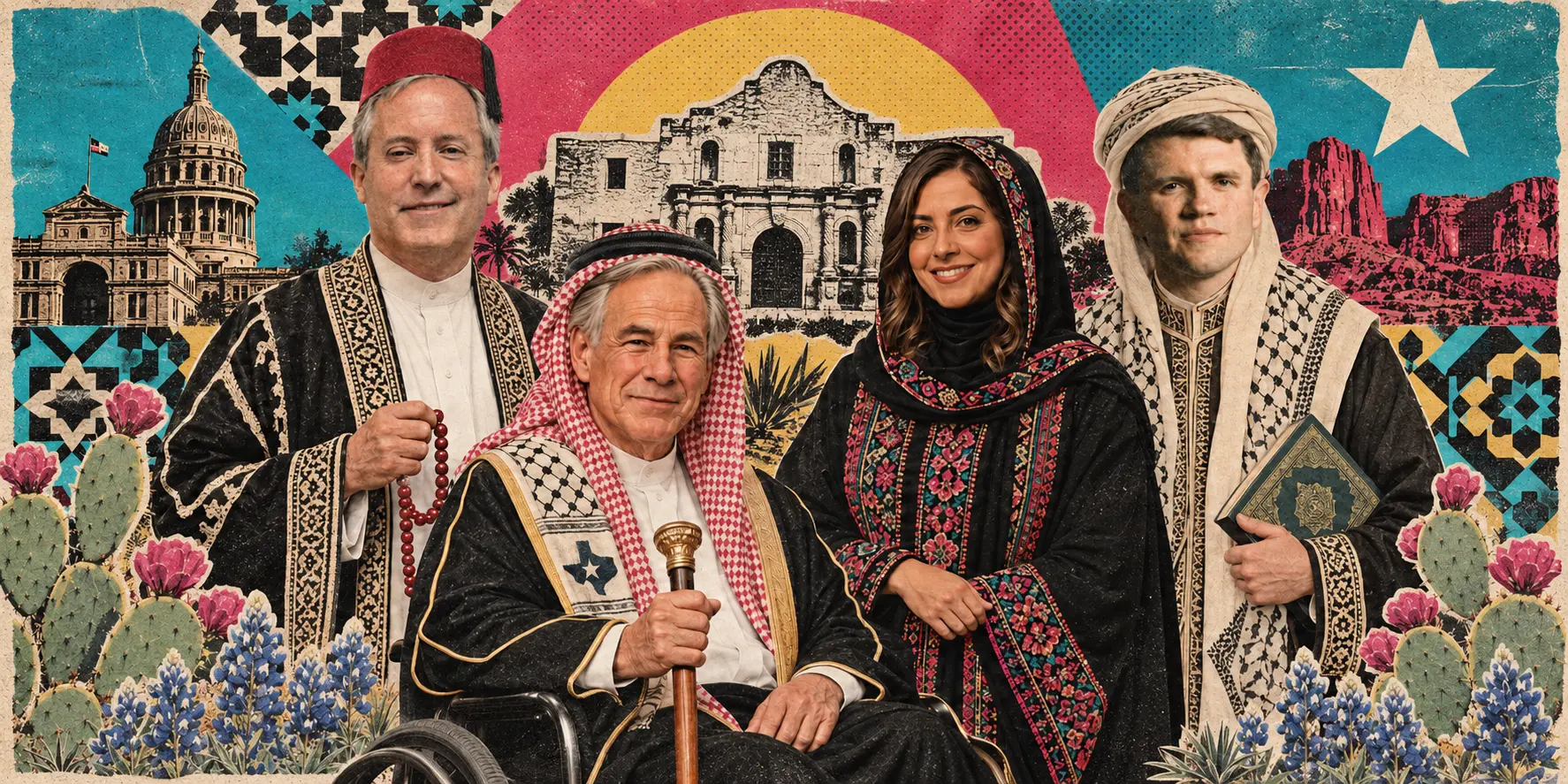 Texas Muslim voter guide collage